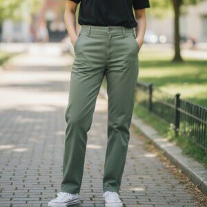 ICEBERG Jeans Vintage HIgh Waisted Military Green Cotton Pants